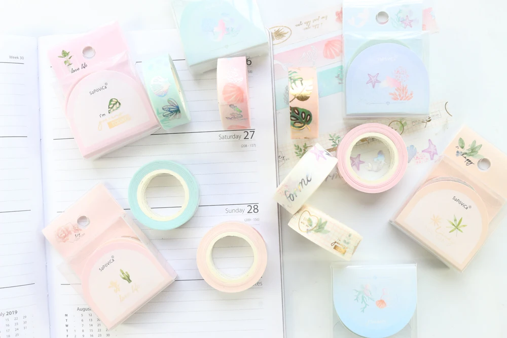Domikee милый карамельный золотой фольги японский Васи Рулон Ленты kawaii школы ребенок декоративные Скрапбукинг Ремесло дневник Маскировочная лента 15 мм* 5 м