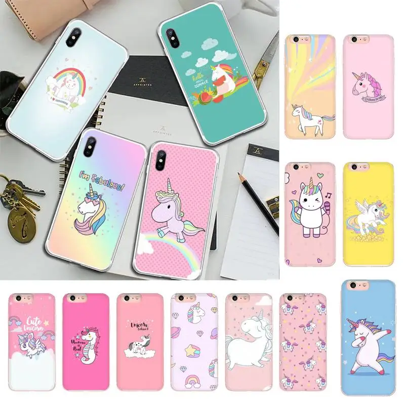 

cute cartoon unicorn Phone Case For iPhone X XS MAX 6 6s 7 7plus 8 8 Plus 5 5S se 2020 11 12pro max xr Funda cases