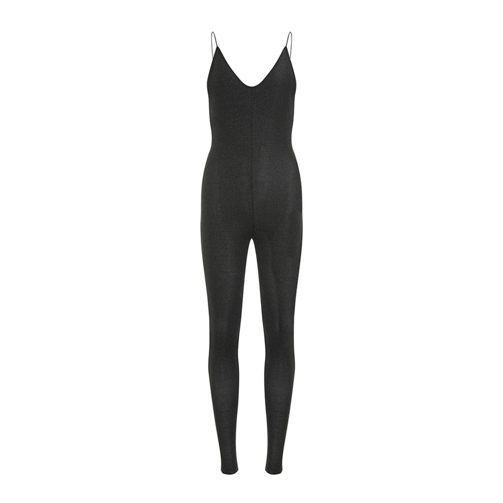 Женское фото боди без рукавов с глубоким V образным вырезом и тонкими бретельками