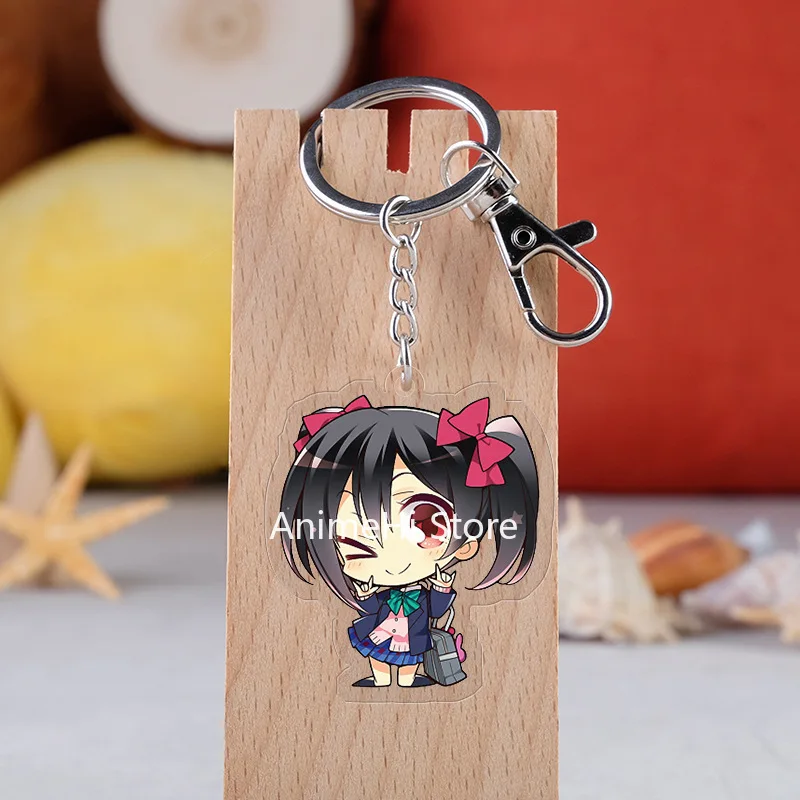

20 pcs/lot Love Live Acrylic Keychain Toy Figure LoveLive! Kotori Minami Bag Pendant Key Ring Gifts