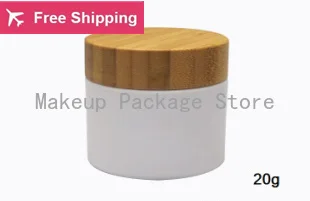 Бесплатная доставка пластиковая банка для крема 10 шт./лот 20 г с бамбуковой