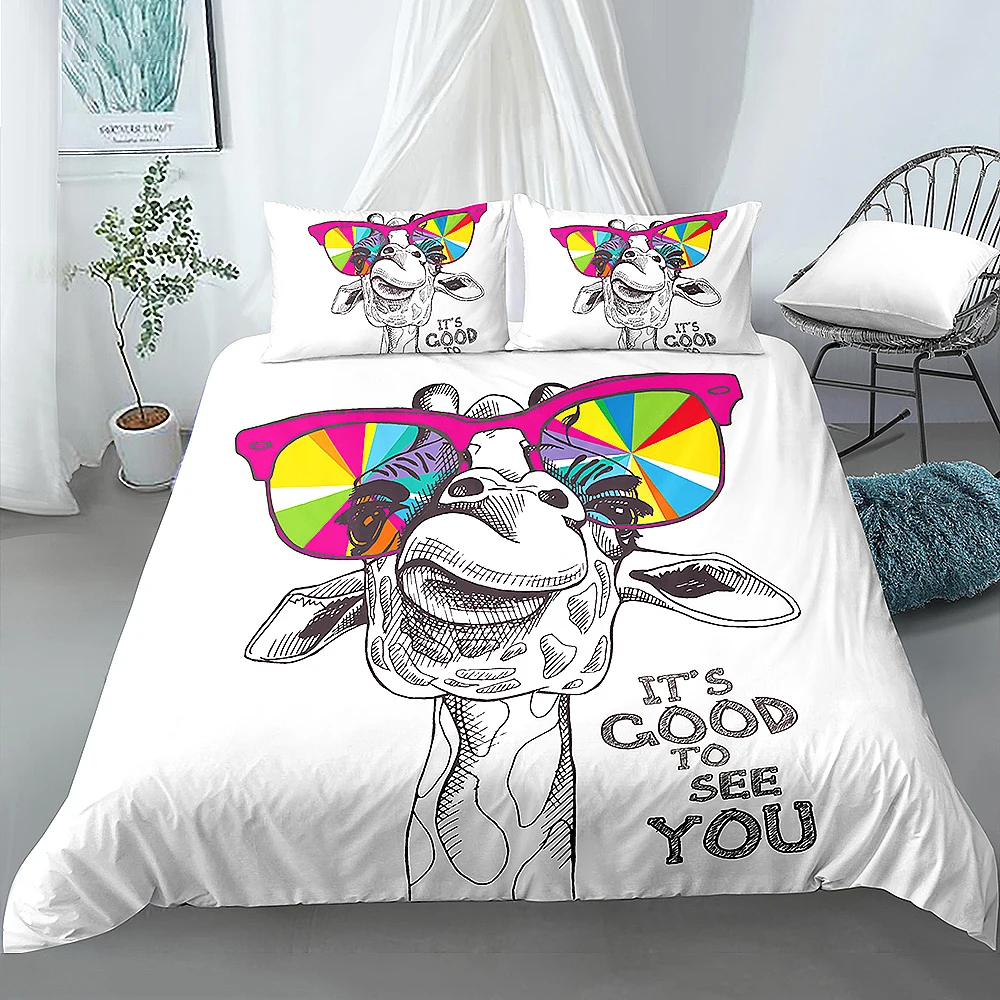 2/3 шт. Детский Комплект постельного белья с принтом альпака | Дом и сад