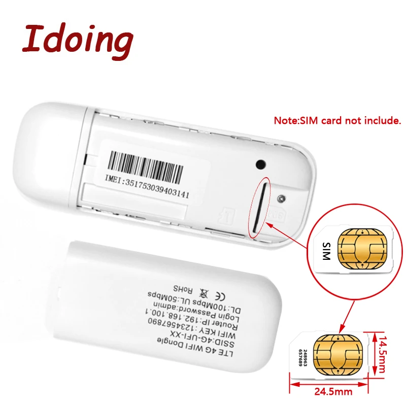 Idoing 4G DONGLE 4G LTE UBS Dongle беспроводной wifi Флэшка-модем совместим со всеми Idoing Android автомобильный радиоприемник не может поддерживать США