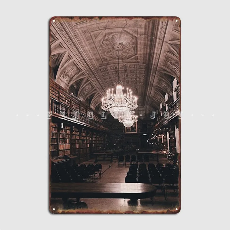 

Темная Академия библиотека металлический знак клуб домашний клуб бар пользовательский Декор стены оловянные знаки плакаты