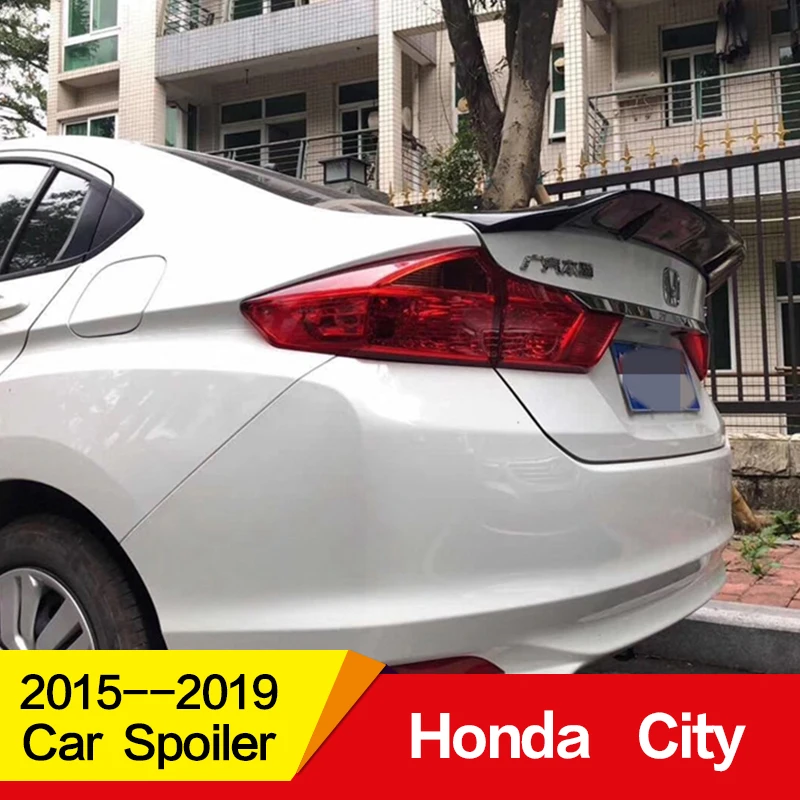 Применение для Honda CITY спойлер года глянцевое углеродное волокно/FRP заднее крыло R стиль спойлер, аксессуары