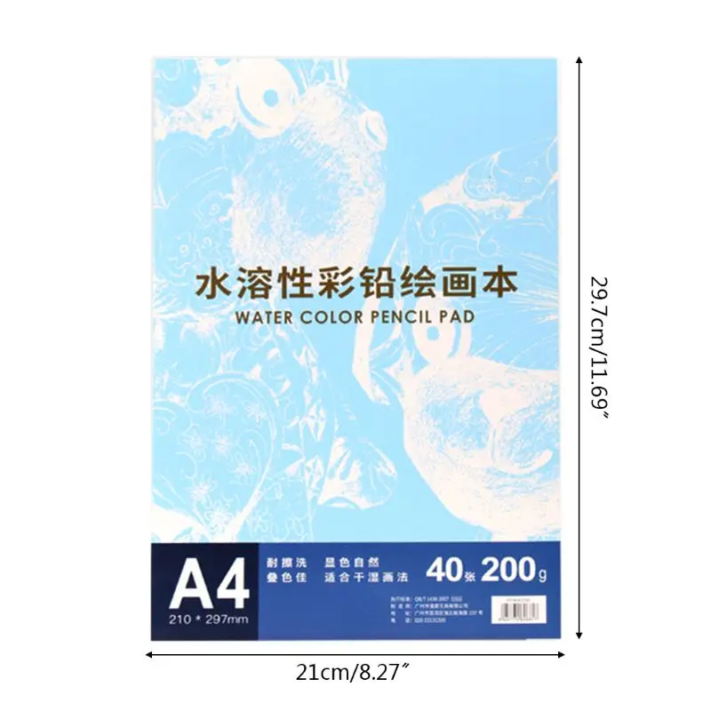 

A4 Watercolor Pad Oil Color Pencil 200gsm Sketchbook Drawing Books Hand Painted Shetch Book for Artist Student
