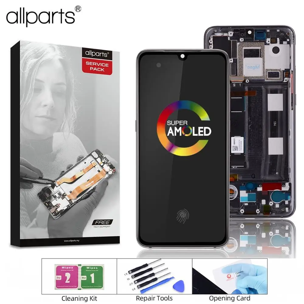 6,39 ''AMOLED ЖК-дисплей для Xiaomi Mi 9 дисплей сенсорный экран с рамкой для Xiaomi Mi 9 SE ЖК-дисплей Замена экрана