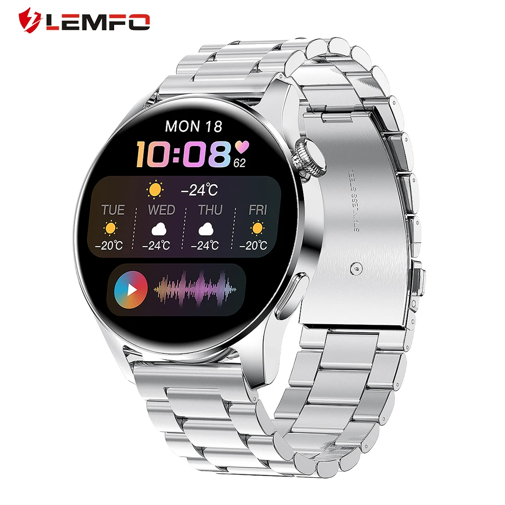 

LEMFO Wear 3 pro Smart Watch Men 360-360 IPS Full Touch Screen Support Bluetooth Calls Waterproof Smartwatch pk huawei watch 3