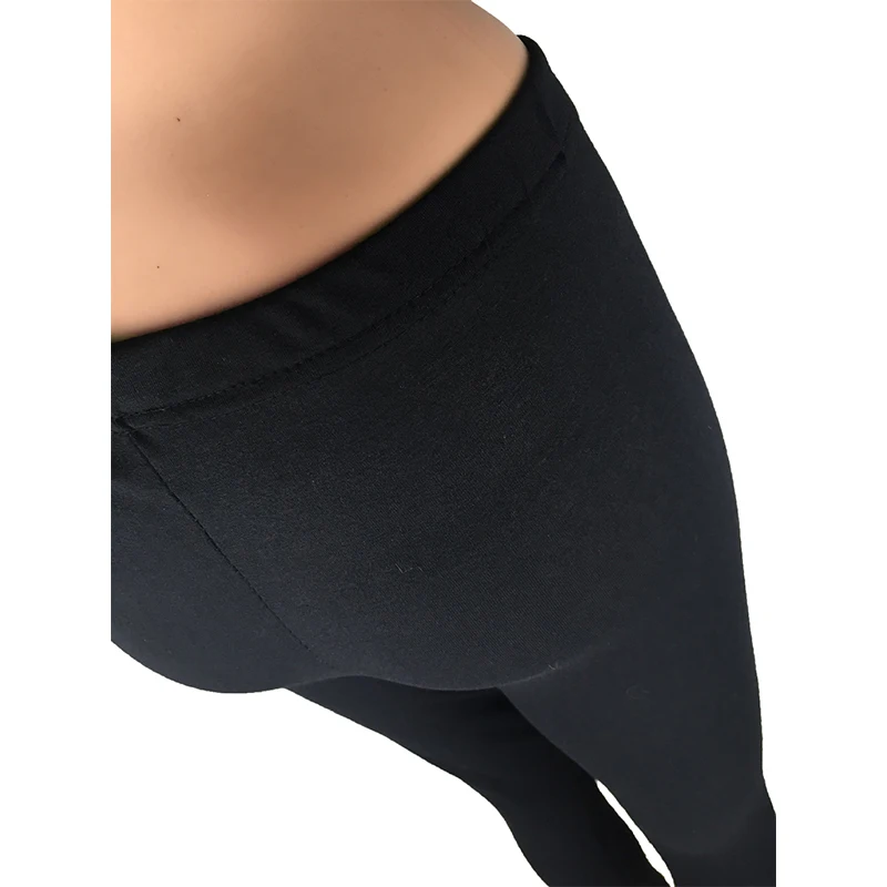 Женские длинные леггинсы базовые до щиколотки тянущиеся хлопковые с высокой