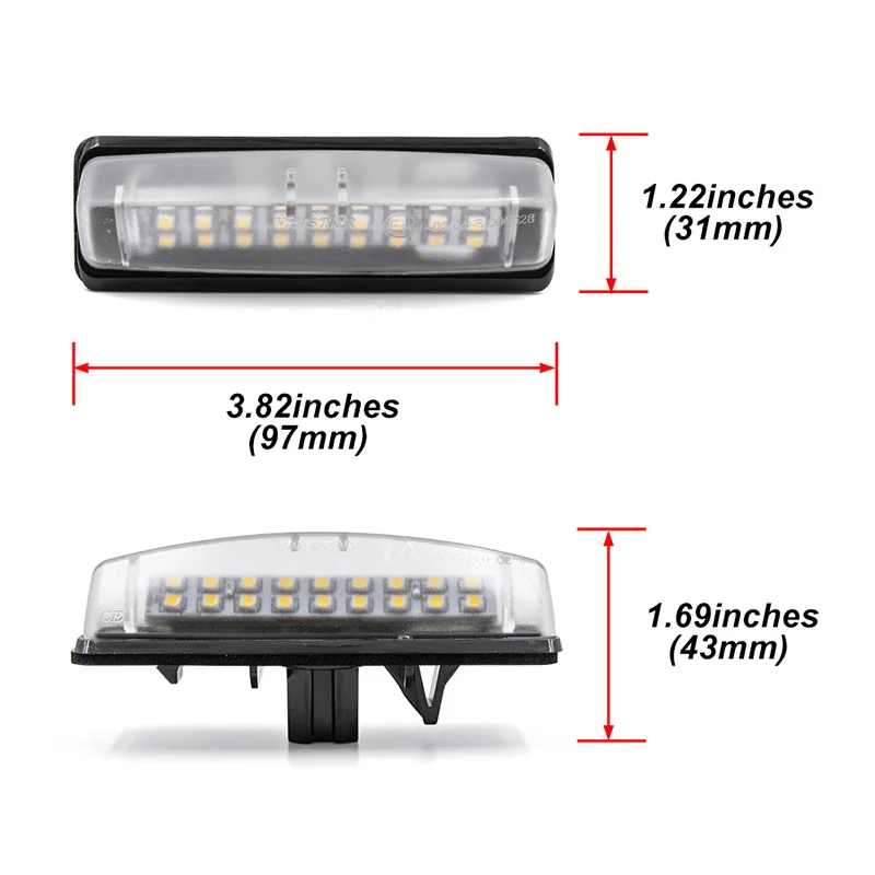 2x светодиодные номерные знаки для Toyota Camry/Aurion Avensis Verso Echo Prius MITSUBISHI Grandis Colt plus |