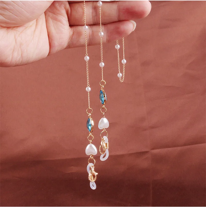 Цепочка для очков с хрустальным жемчугом держатель ожерелье солнцезащитных