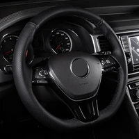 diy black breathable and wear resistant faux leather steering wheel cover for volkswagen vw golf 7 mk7 new polo jetta passat b8
