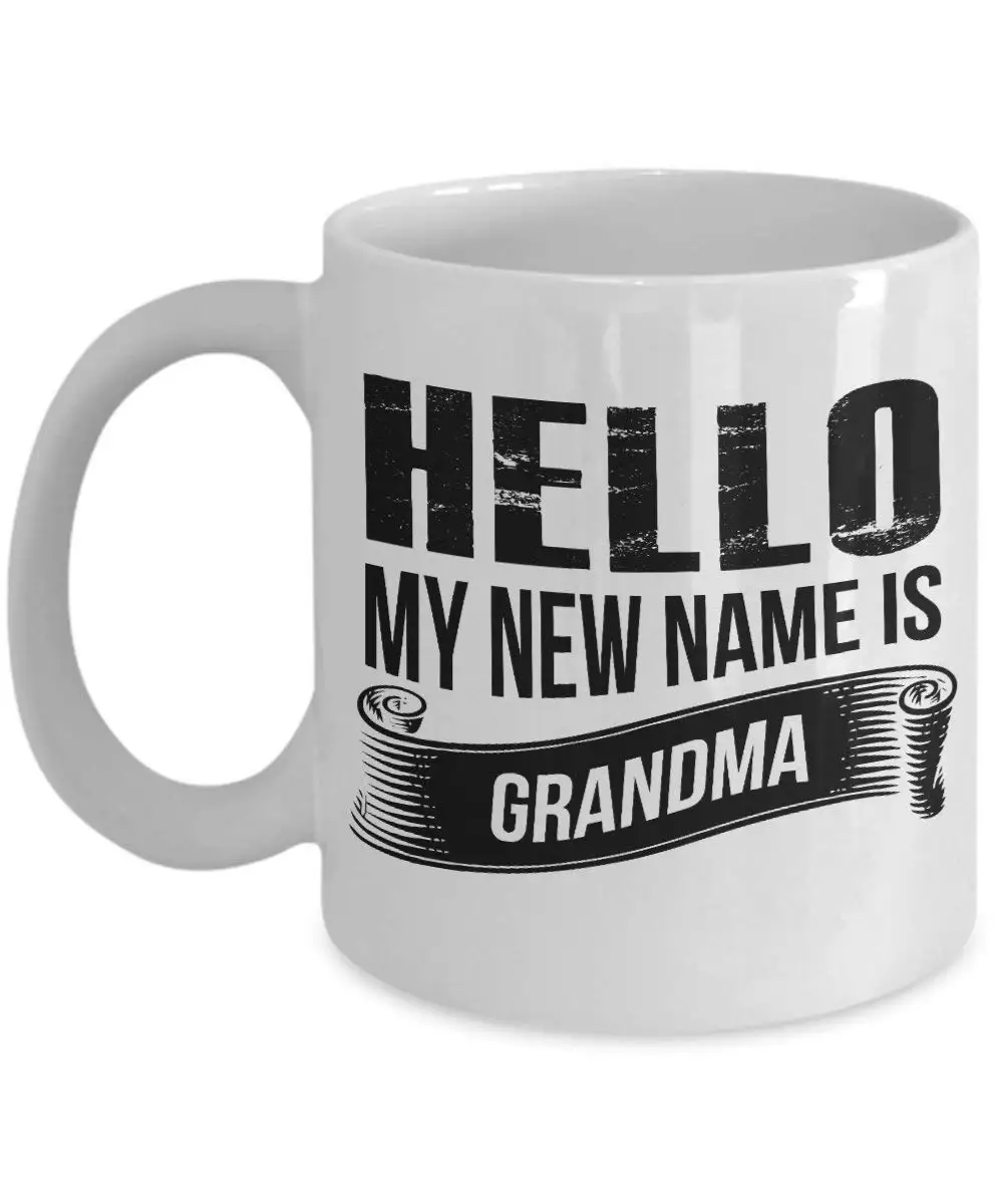 Забавная кружка с надписью Hello My New Is бабушка керамическая кофейная 11 унций | Дом и