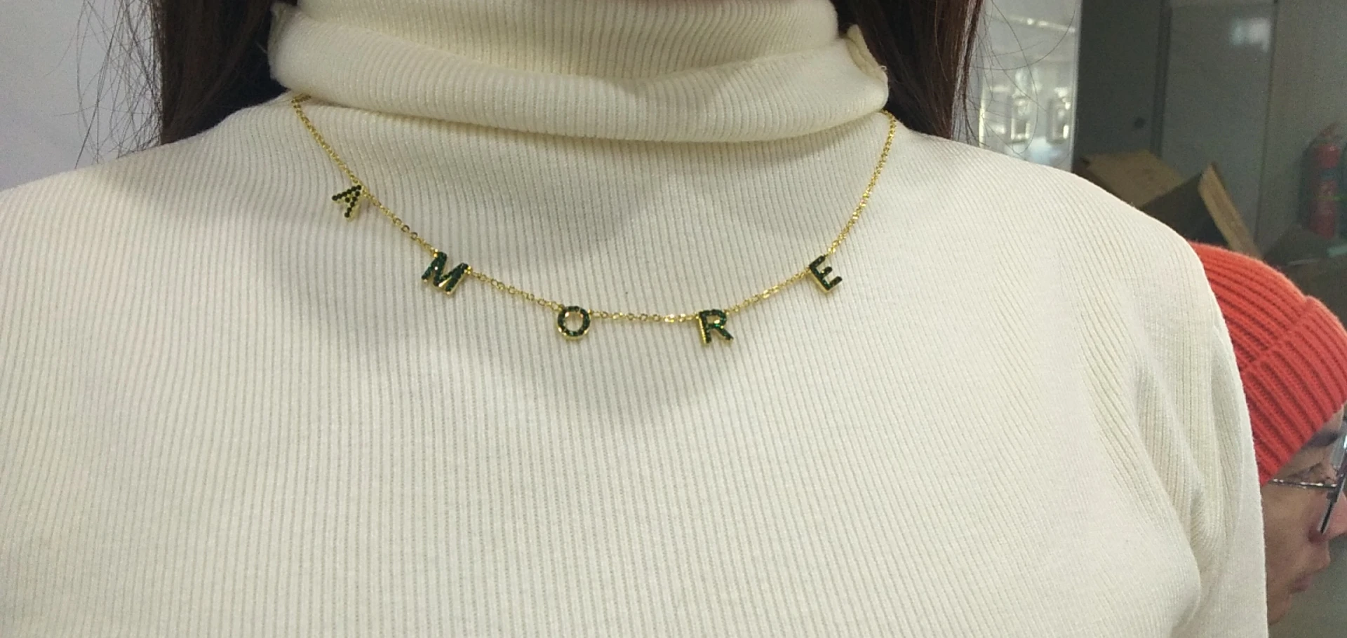 

Lateefah 9.5mm Multicolored Zircon Necklace Personality Custom Zinc Alloy Name Necklace For Women Choker Chain Jewelry Gift