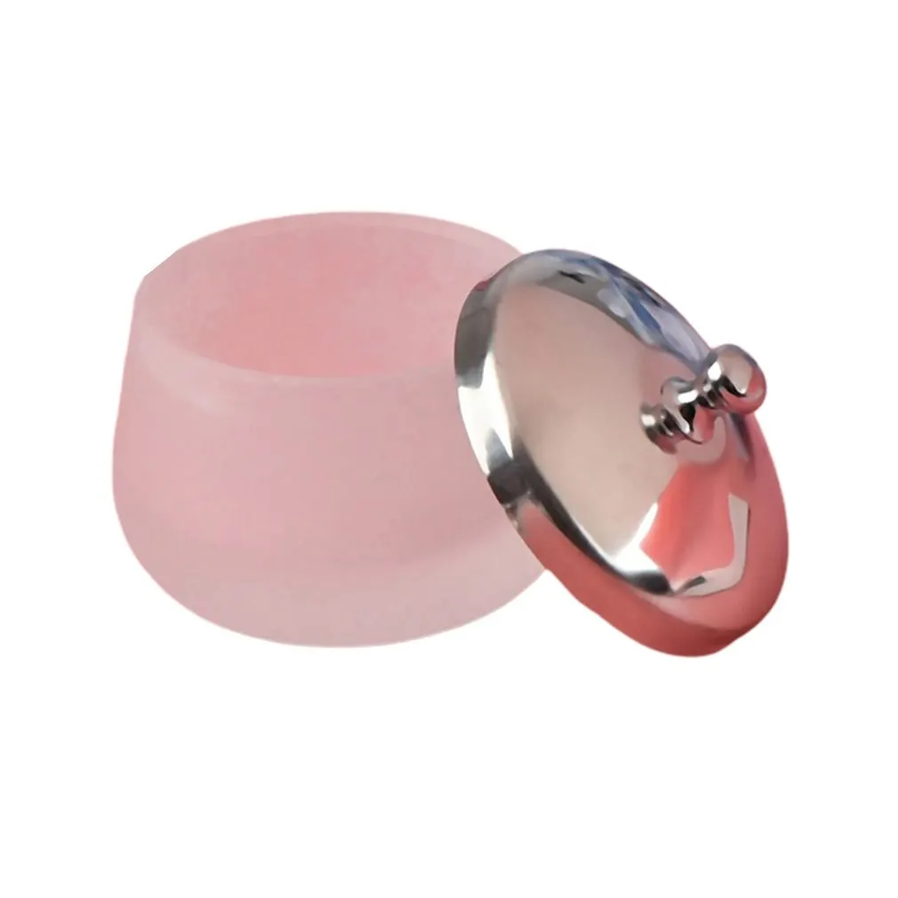 

Stainless Steel Cover Glass Frosted Nail Polish Cup Crystal Cup And Plate Liquid Container Retainer Tool