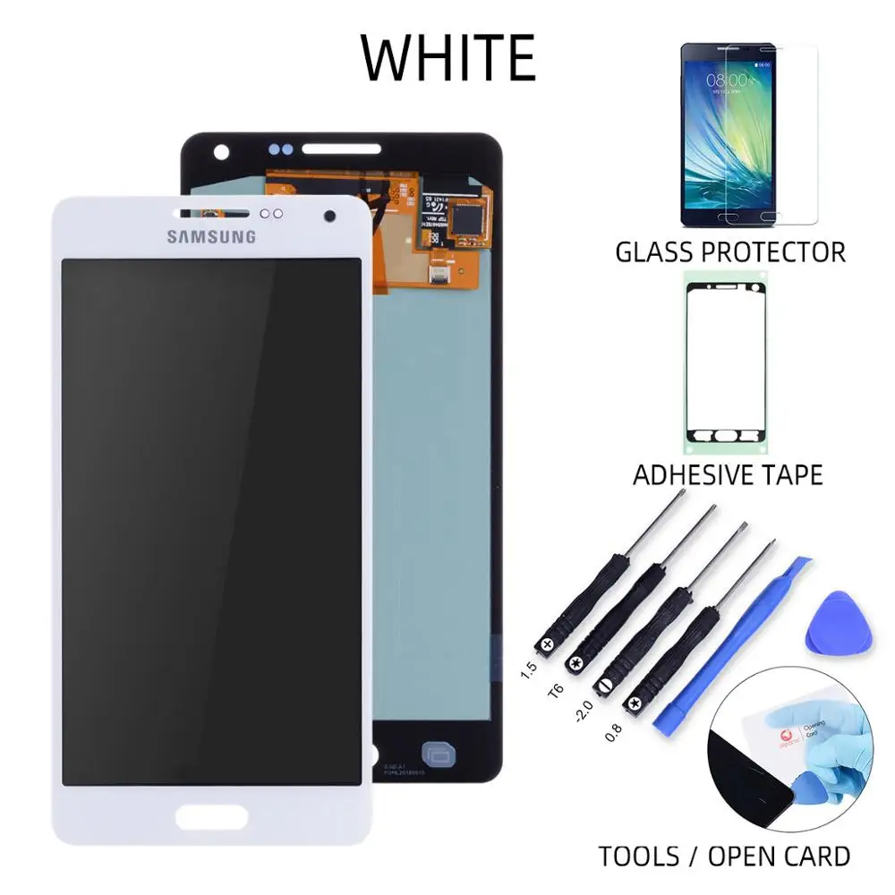 AMOLED Дисплей для SAMSUNG Galaxy A5 LCD в сборе с тачскрином 5.0'' черный белый золотой A5 A500FU A500 A500F A500M - Цвет: White