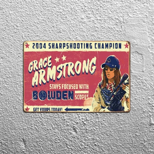 

New Vintage Metal Tin Sign Sharpshooting Champion Outdoor Street Garage & Home Bar Hotel Wall Decor Signs 12X8Inch