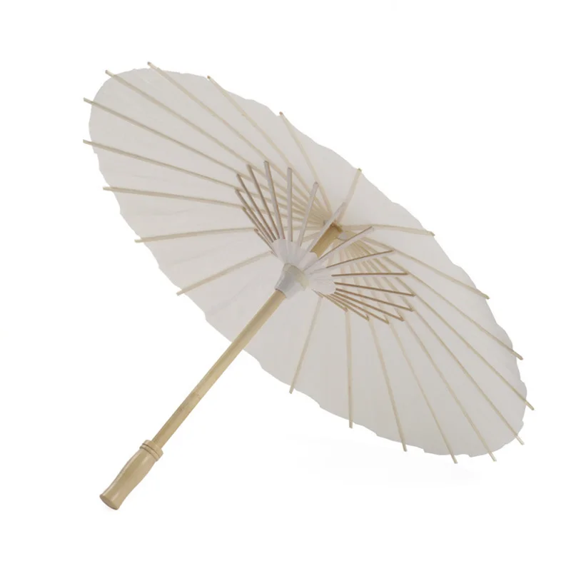 

Oil-paper White Umbrella China Traditional Dance Props Parasols Hand Made Decorations HANW88