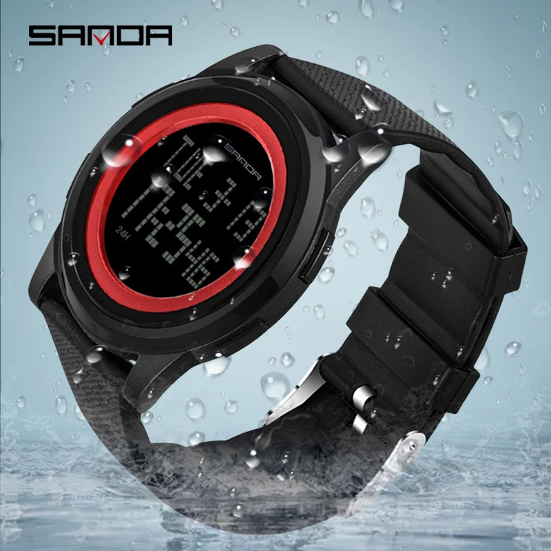 

Часы наручные SANDA мужские светодиодные цифровые, хипстерские спортивные брендовые, водонепроницаемость 30 м, 2021