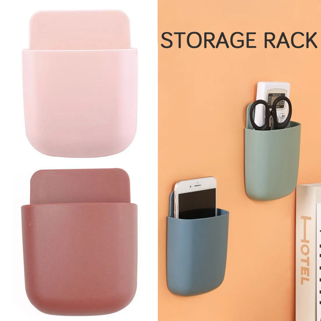 

Wall Mounted Storage Box Remote Control Storage Organizer Case For Air Conditioner Tv Mobile Phone Plug Holder Stand Rack