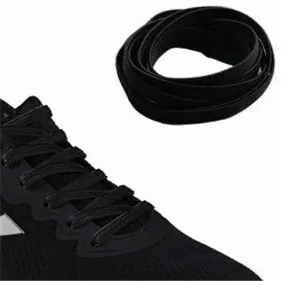 BLACK 1 пара без галстука ленивые шнурки эластичная резиновая обувь кружевные кроссовки детские безопасные эластичные шнурки - Цвет: BLACK