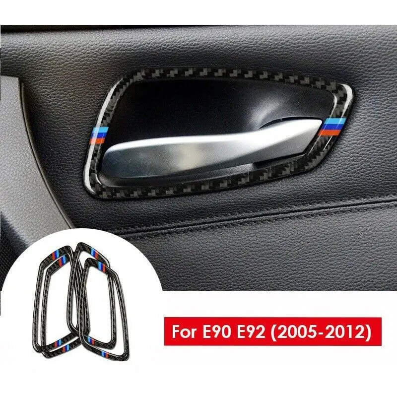 Накладка на внутреннюю дверную ручку из углеродного волокна для BMW E90 E92 3 серии