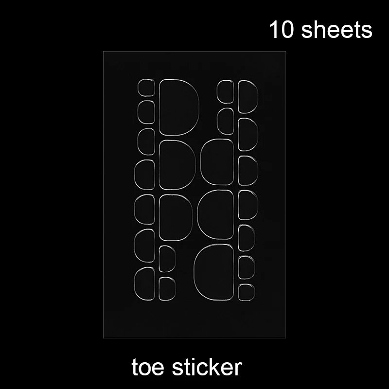5Sheet-10Sheet поддельные ногти наклейки для пальцев ног прозрачные двухсторонние клейкие наклейки с лентами накладные ногти для наращивания ногтей - Цвет: 10pcs toe sticker