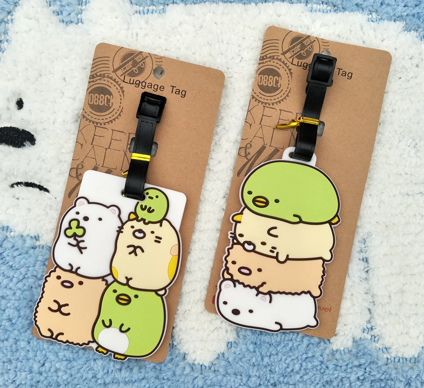 

LISM Sumikko gurashi Anime Travel Accessories Luggage Tag Suitcase ID Address Portable Tags Holder Baggage Label New Gifts