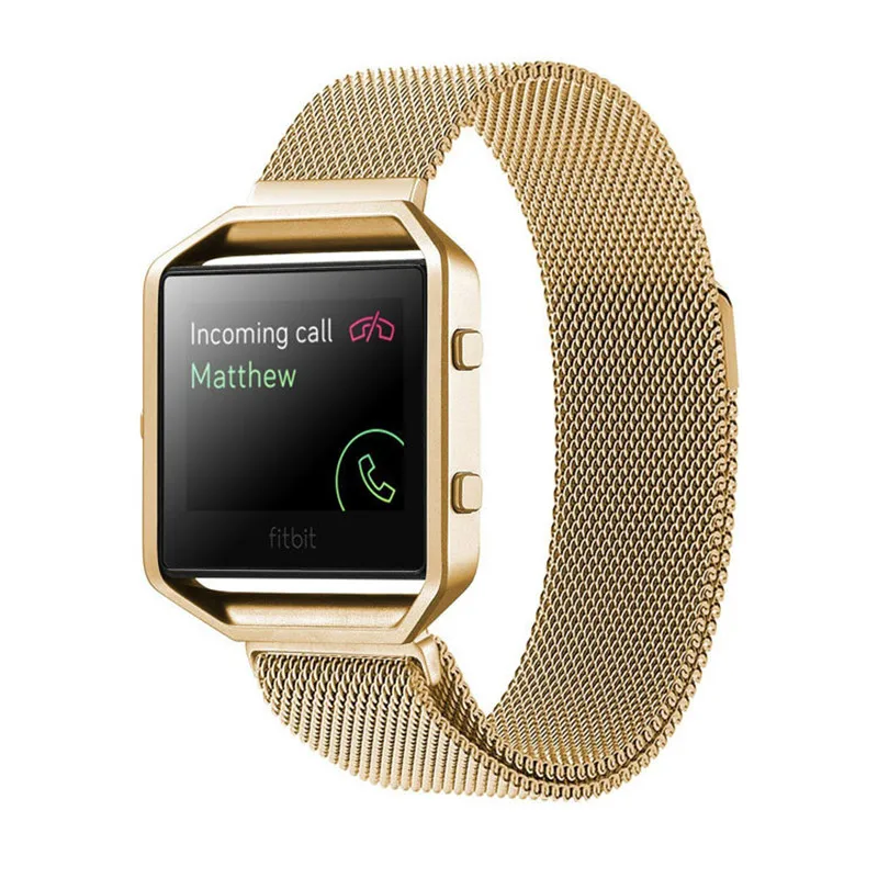 Stainless Steel Strap for Fitbit Blaze Wristbands with Protective Case Magnetic Milanese Loop Womens Mens Replacement Band | Электроника