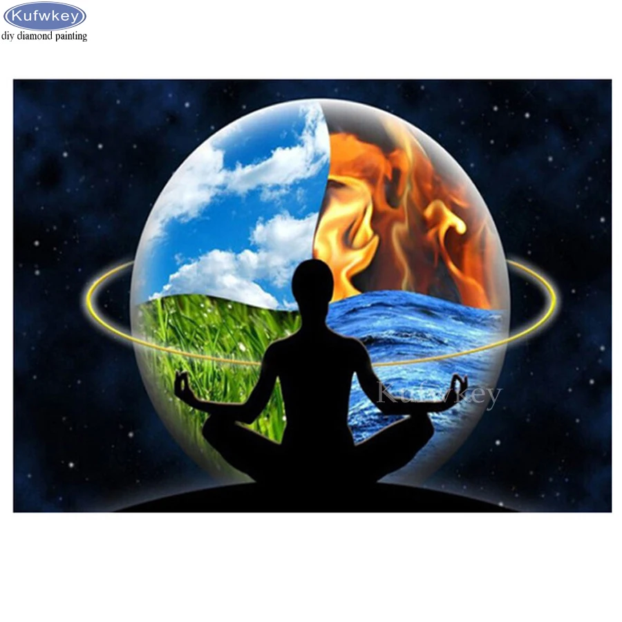 Алмазная живопись 5D &quotсделай сам&quot Вселенная Йога земля алмазная вышивка