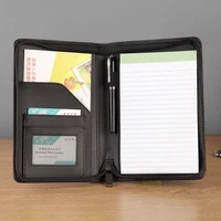 new design business a5 document zipper bag file folder padfolio manager bag zipper folders with refilled writing pad inner paper