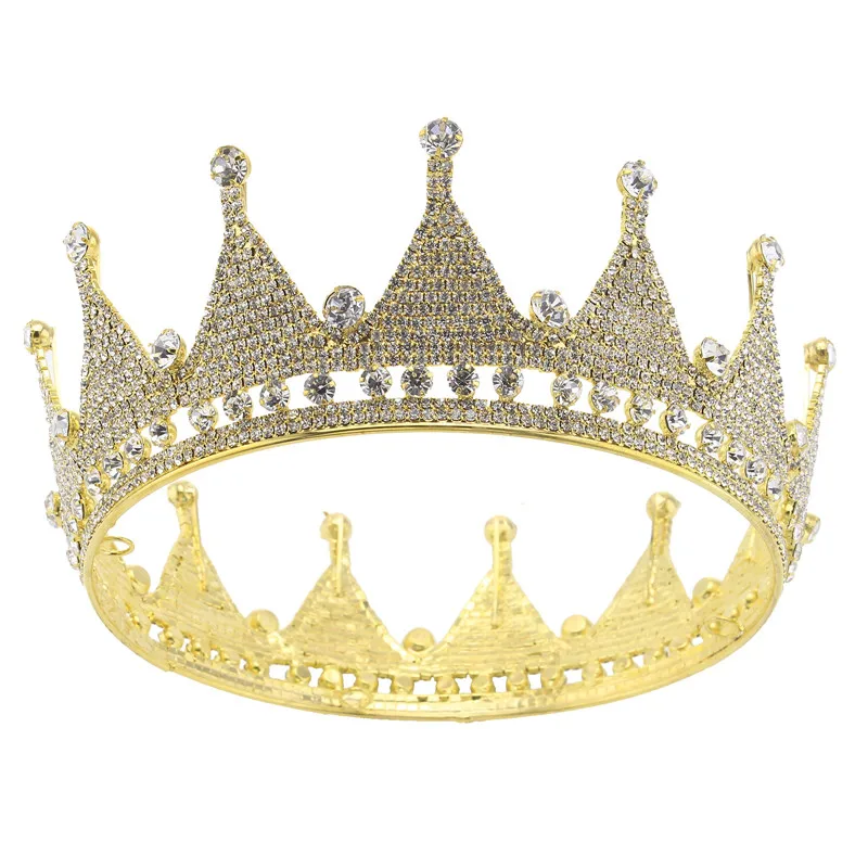 Большие винтажные Стразы в стиле барокко для мужчин король королева корона