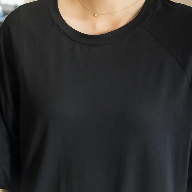 

XITAO False Tow Pieces Dress Contrast Color Splicing Cascading Ruffle Fashion Casual Loose Women Summer New All-match LDD1794