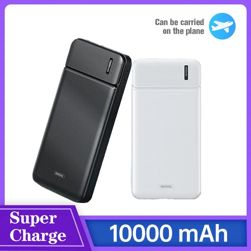 

RPP-39 Power Bank 10000 mAh Type-C Or Micro USB Input Two Output Ports 5V 2A Quick Charge Lithium Polymer Safety Battery