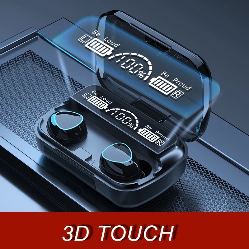 

3500mAh TWS Bluetooth Wireless Headphone 9D Stereo Sports Bluetooth Earphones LED Waterproof Earbuds Headsets with Microphone