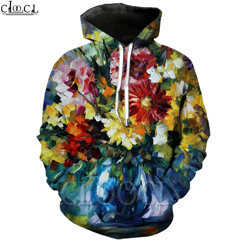 CLOOCL новая популярная толстовка с цветными цветами Повседневная Уличная одежда 3D