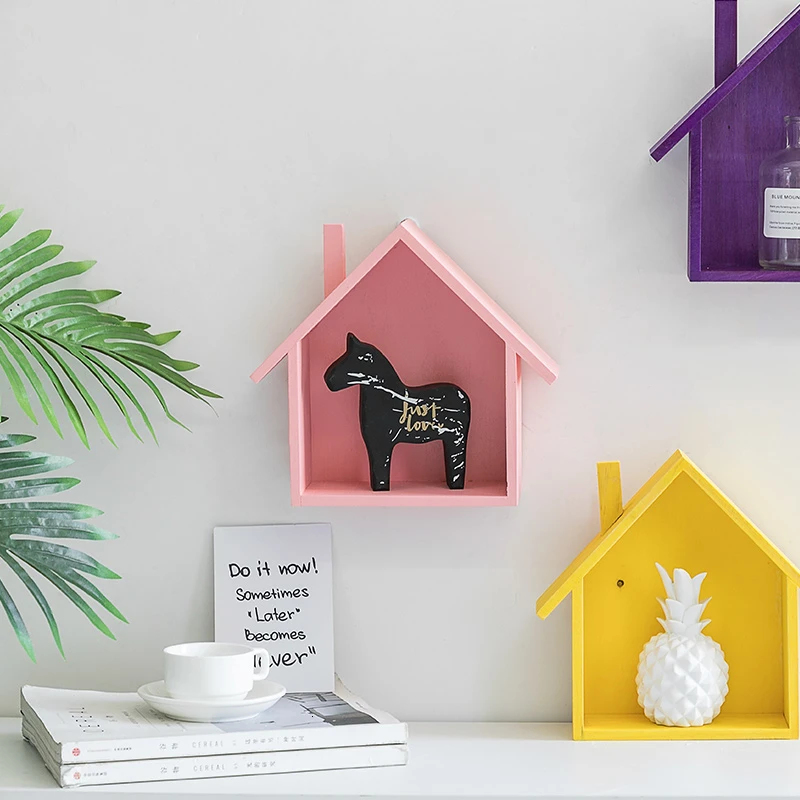 Настенная подвеска деревянный маленький дом для дома спальни комнаты ресторана