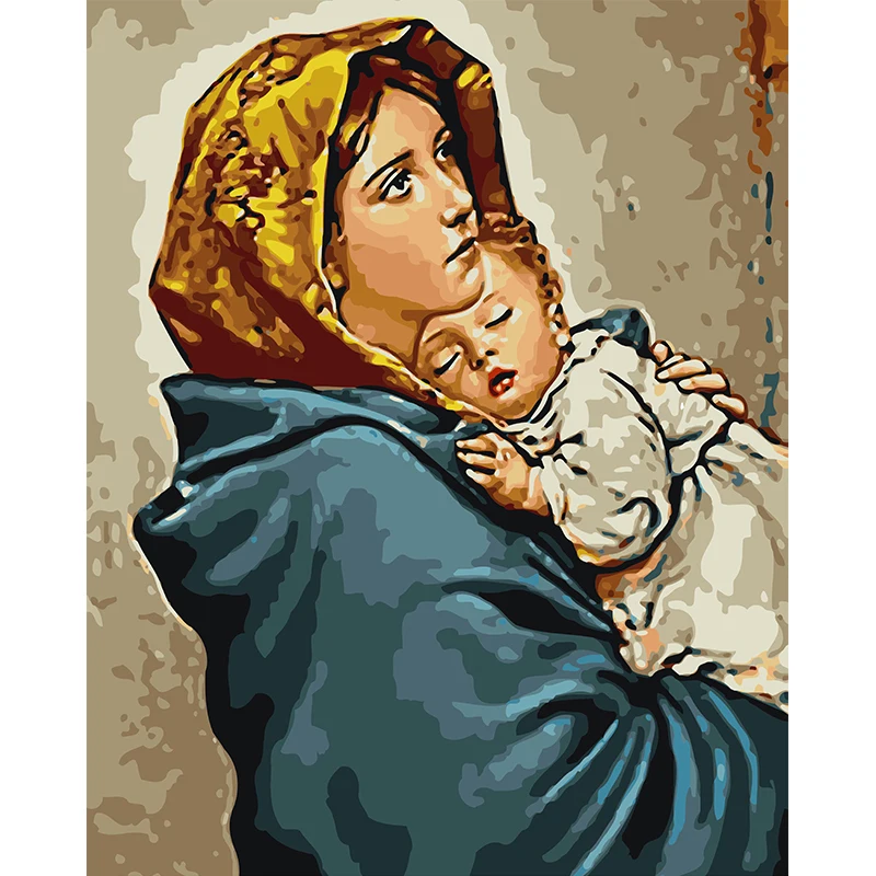 

tapb Virgin Mary Art Pictures DIY Painting By Numbers Adults For Handpainted On Canvas Coloring By Numbers Wall Painting Decor