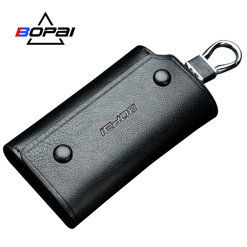 BOPAI Новый Двухслойный Кожаный чехол для ключей кожаный бытовой брелок