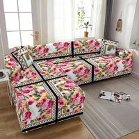vintage flower sofa cover farmhouse home floral lattice corner sofa protector covers shezlong 2 3 seat sofa covers couch covers