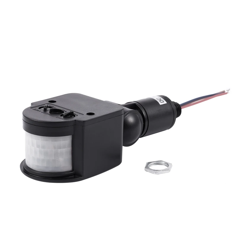 

Открытый 12V DC Автоматический инфракрасный PIR датчик движения переключатель для Светодиодный светильник, черный