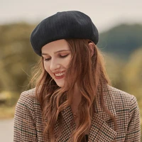 autumn and winter womens retro elegant beret casual woolen sweet french literary retro pumpkin hat