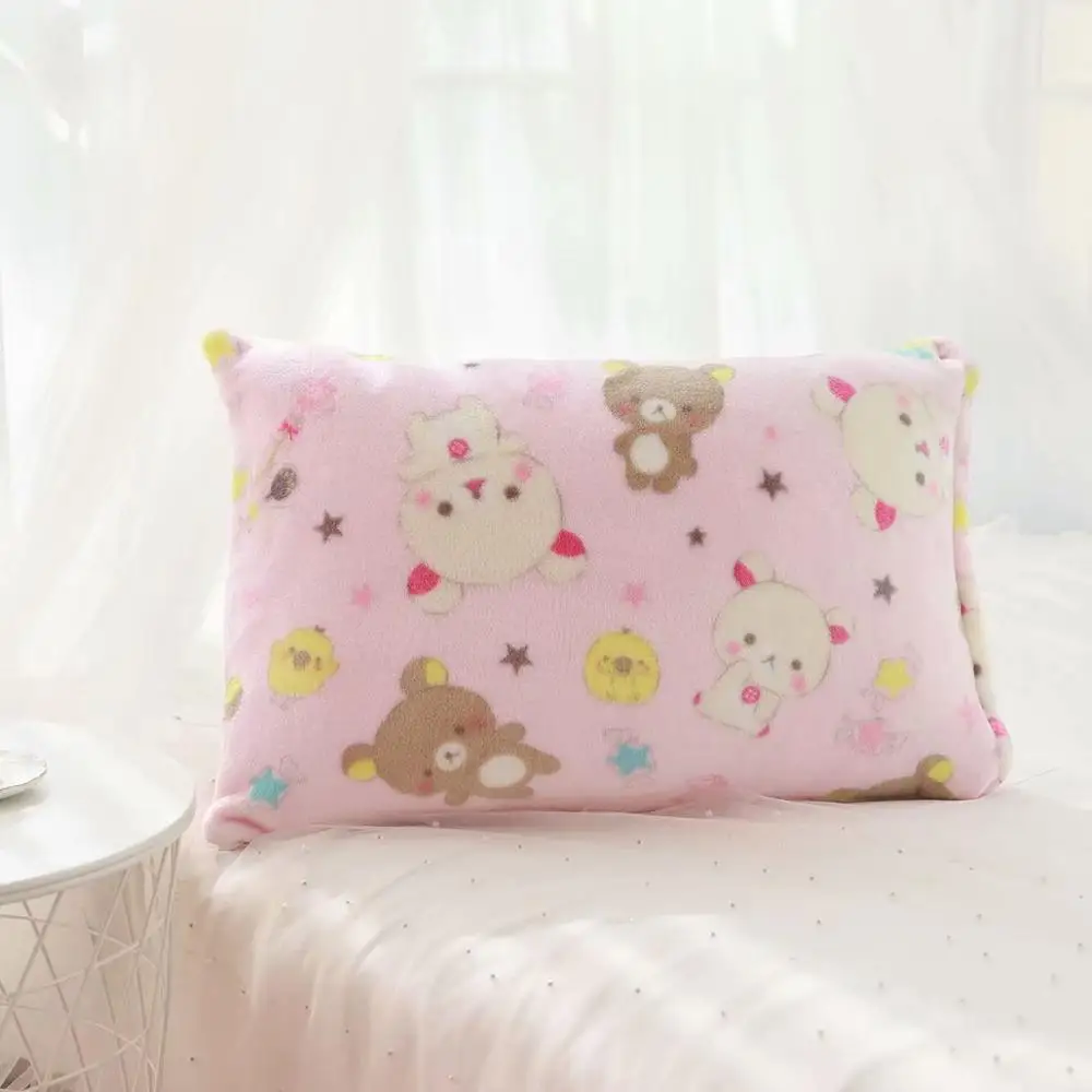 

Kawaii Rilakkuma Brown bear Soft comfortable Flannel blanket Plush toy pillowcase houseware Gifts for girls