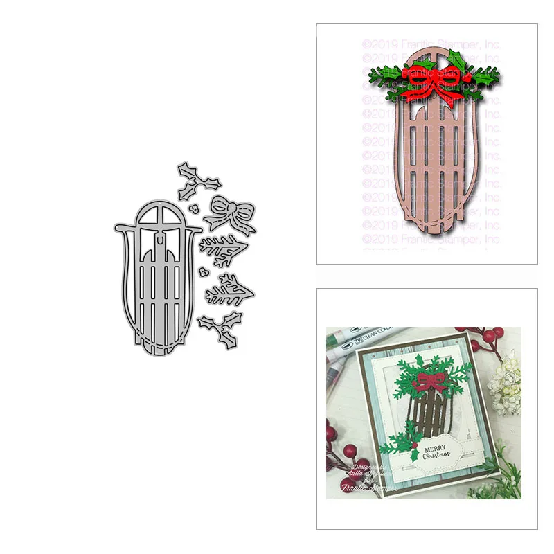 

New DIY Antique Sled 2021 No Stamps Embossing Craft and Metal Cutting Dies Set for Scrapbooking Card Making Decoration Embossing
