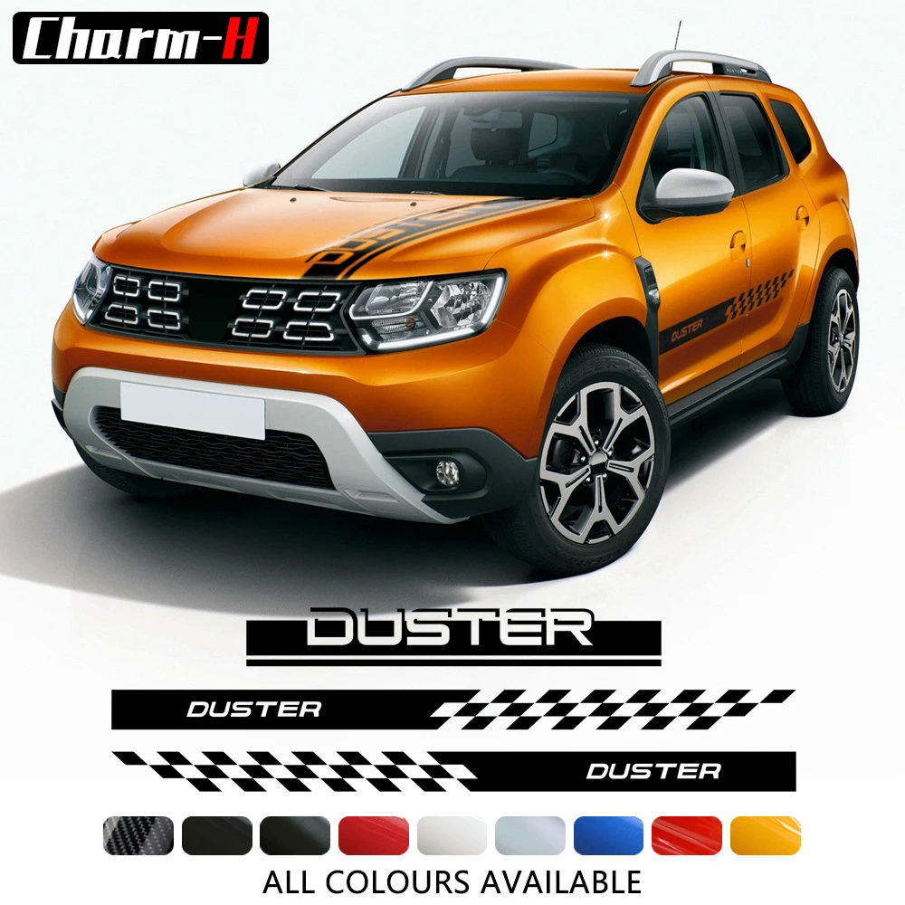 

Car Styling Racing Sport Hood Decal Bonnet Body Kit Side Stripes Skirt Sticker for Renault Dacia Duster Accessories