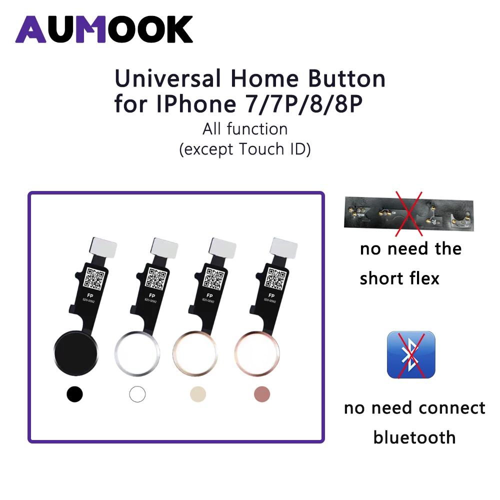 Универсальная кнопка Home для IPhone 7 7 Plus 8 8 Plus со всеми функциями работа без функции Touch ID без Bluetooth без короткого гибкого трубопровода