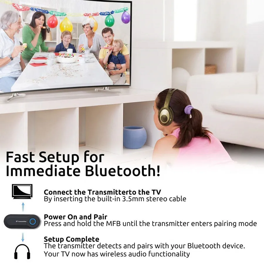 VIKEFON Bluetooth передатчик аудио 3,5 мм AUX Bluetooth 4,2 USB адаптер RCA MP3 музыка автомобильный комплект ТВ Беспроводной для динамика наушников