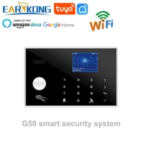 wifi gsm alarm system tuya alarm 433mhz wireless wired detector burglar alarms rfid card tft lcd touch keyboard 11 languages