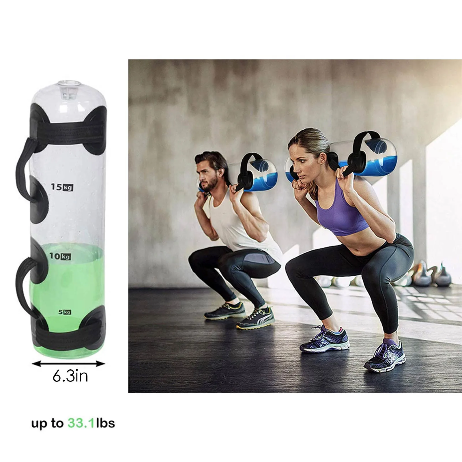 15 кг воды Мощность Сумка дома Фитнес Aqua сумки Тяжелая атлетика бодибилдинга