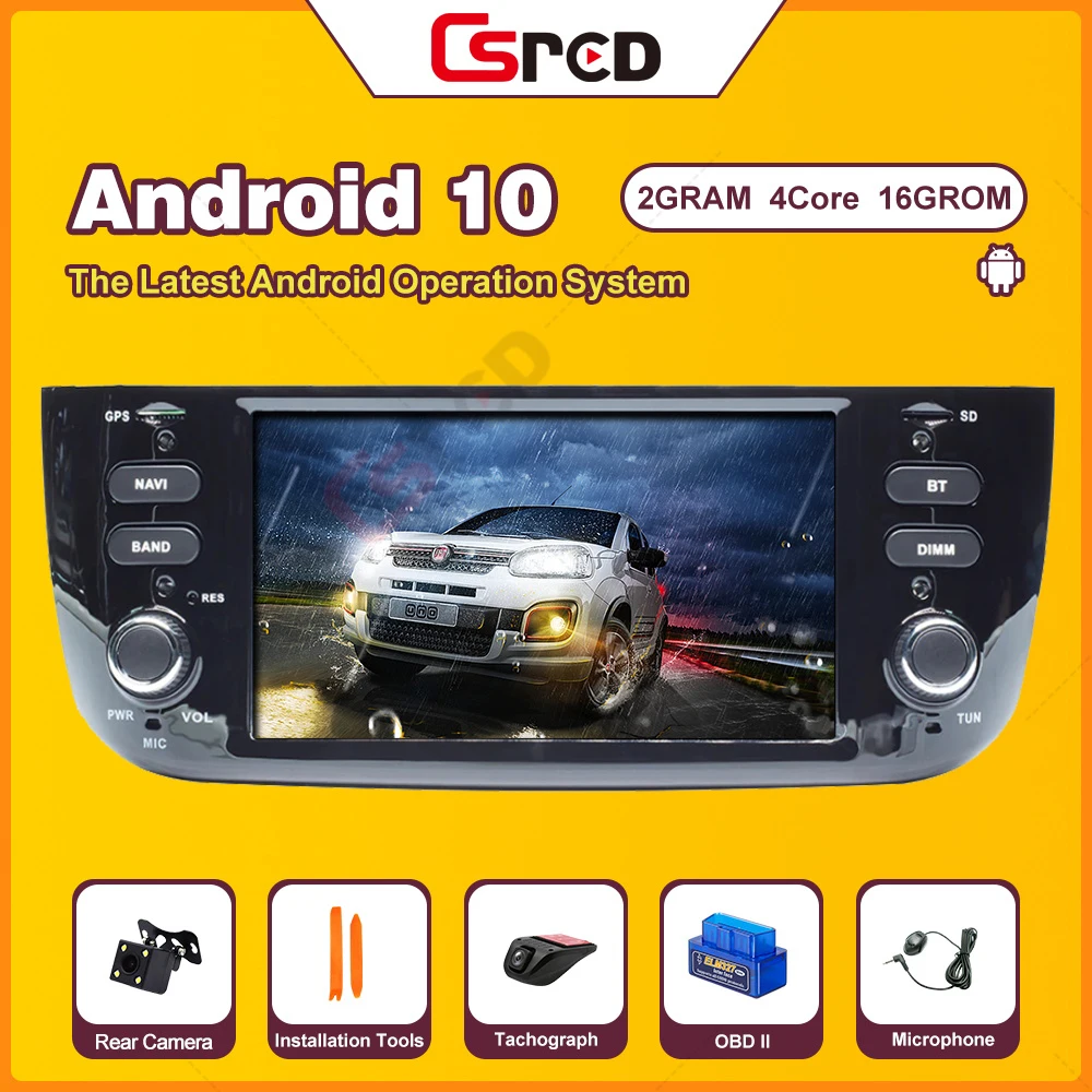 

Csred Автомагнитола Android 10 для Fiat Linea Punto EVO 2012 2013 2014 2015 GPS-навигация автомобильный мультимедийный плеер головное устройство стерео